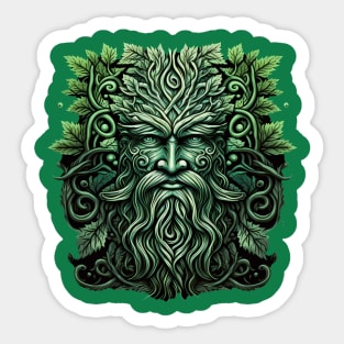 Jack Of The Wood Traditional Pagan Celtic Greenman Sticker